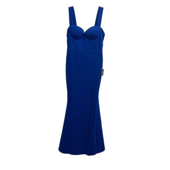 NWT Lulu’s Royal Blue Bustier Maxi Dress LARGE Backless Gown Stretch - Picture 3 of 15